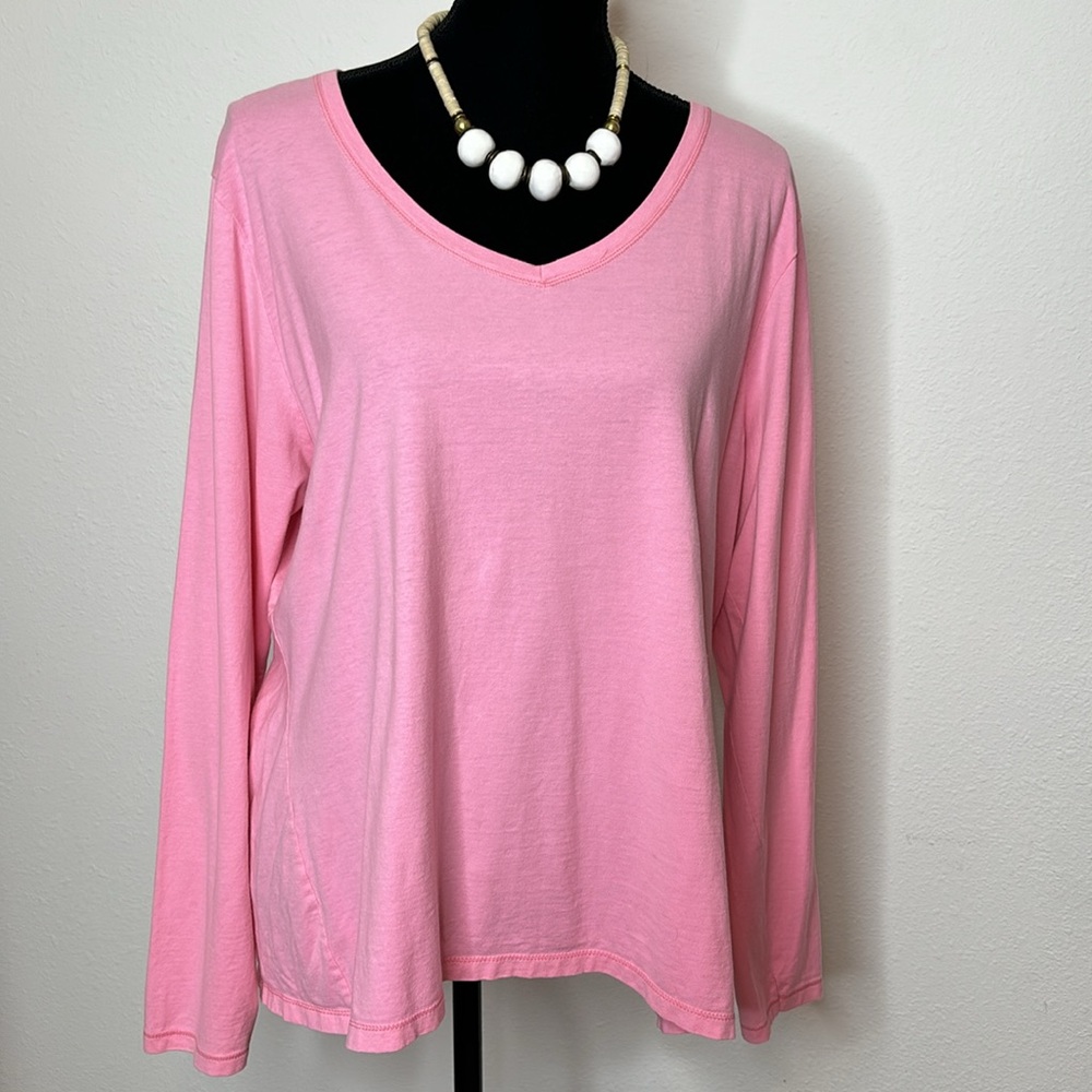 Hanes size 2X pink long sleeve tee shirt - Picture 8 of 10